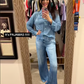 🌙 Denim Dreams Pajama Set – Cozy Fit, Soft Denim‑Look Loungewear for All Night Comfort 🌟