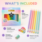Color Freely, Erase Instantly! 50-Color No-Roll Erasable Pencils