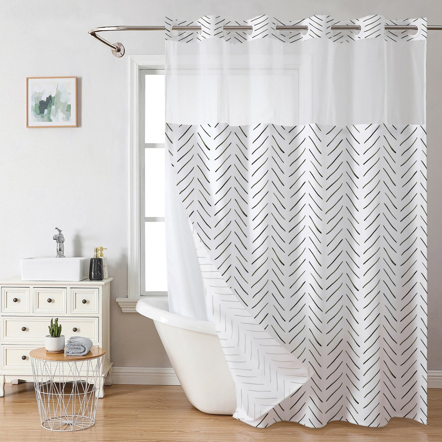 Waffle Pattern Shower Curtain