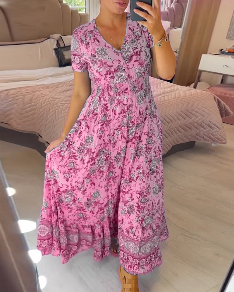 💃Hot Sale 49% OFF🔥 Floral Print V-neck Dress