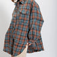Women's Mineral Washed Button Down Plaid Shirt