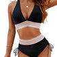 💃Vacation Sale 49% OFF💃Tummy Control Color Block Bikini Set