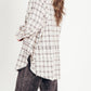 Women's Mineral Washed Button Down Plaid Shirt