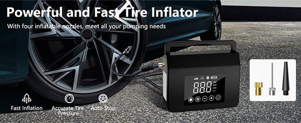 🚗Portable Car Jump Starter with Air Compressor,4000A Car Battery Jump Starter