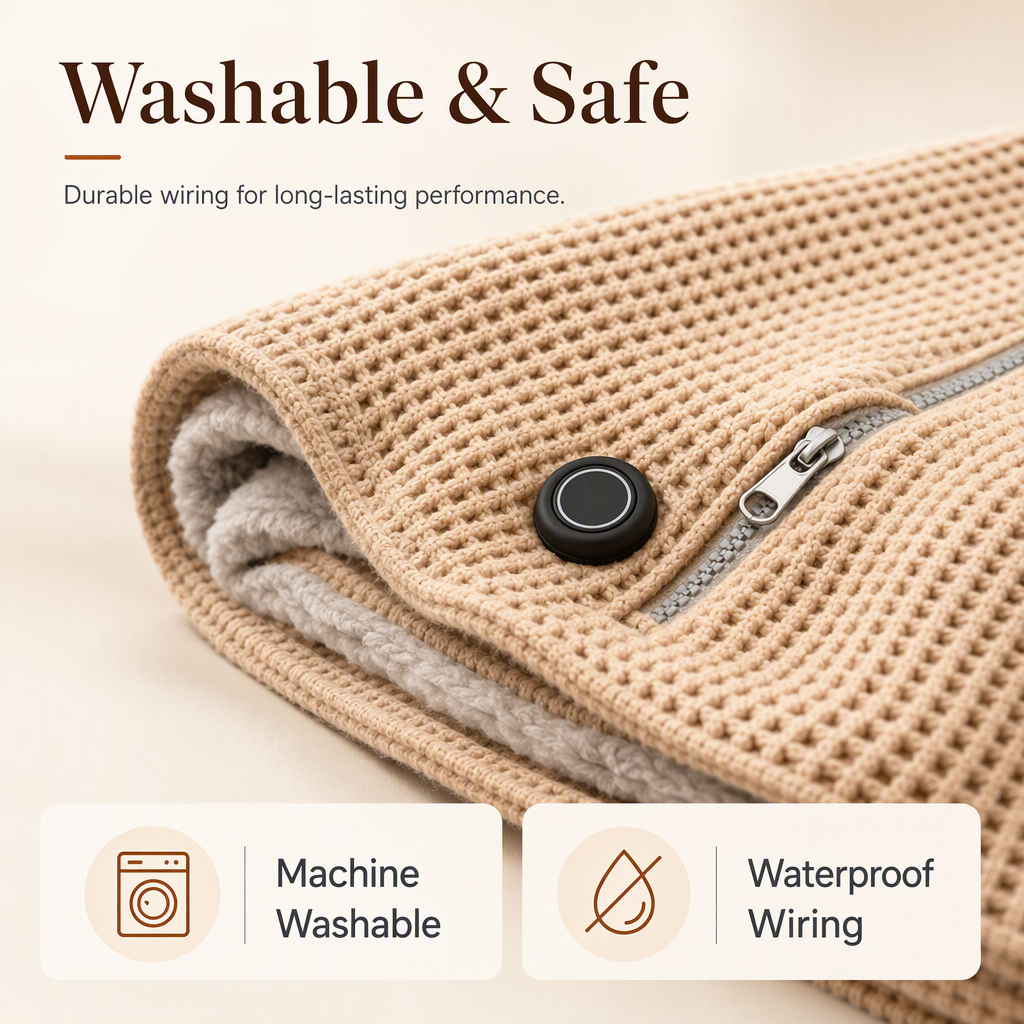 🔥 Half-Price Offer & Last Day 🧣 Portable Electric Heated Blanket Shawl – 15s Fast Heat, 3 Temperatures, USB 🔥 Wearable, Non-Slip, Lightweight,Hands-Free Warmth for Office, Home & Travel 🛋️