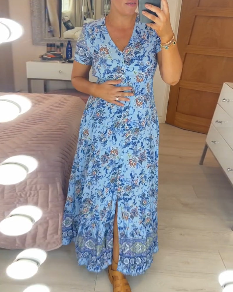 💃Hot Sale 49% OFF🔥 Floral Print V-neck Dress