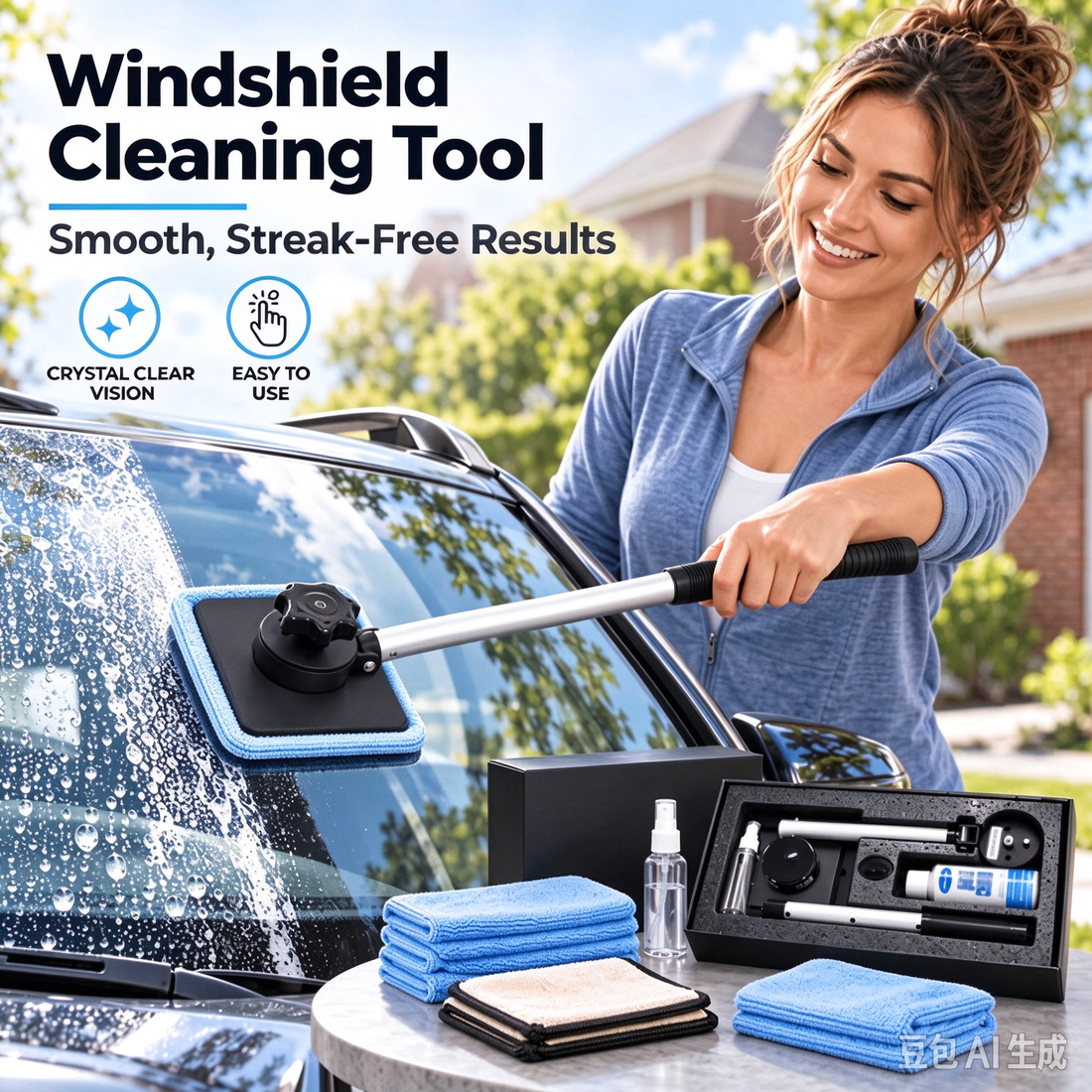 Dual Magnetic Car Window Cleaner | Streak-Free Cleaning Kit for Car Gl ...