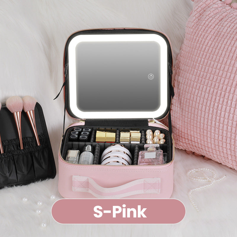 Portable Makeup Bag With LED Mirror
