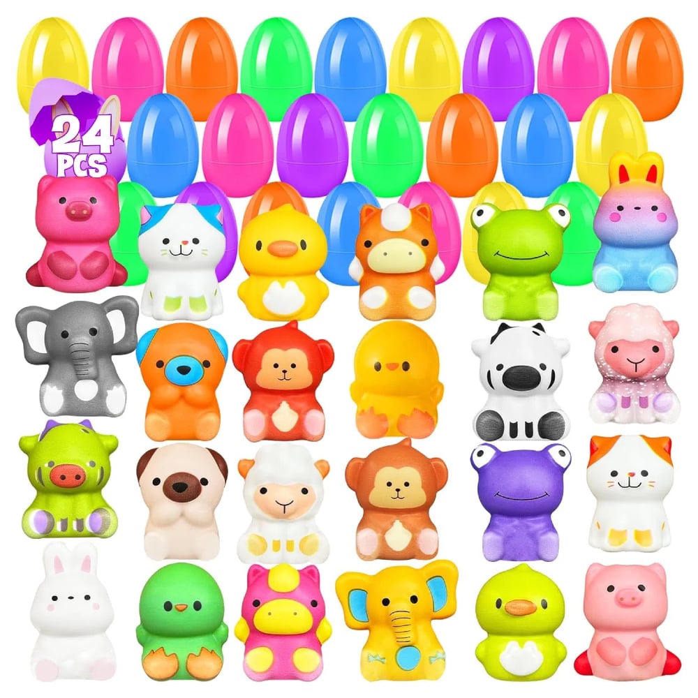 🔥Last Day Special Price ￡13.99!!⚡50K+ SOLD🎁12/24PCS Easter Eggs Prefilled Slow Rising Squishy Toys