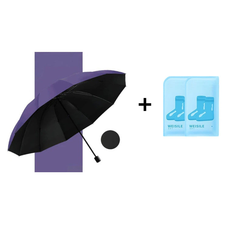 12-Rib Large Foldable Windproof Umbrella