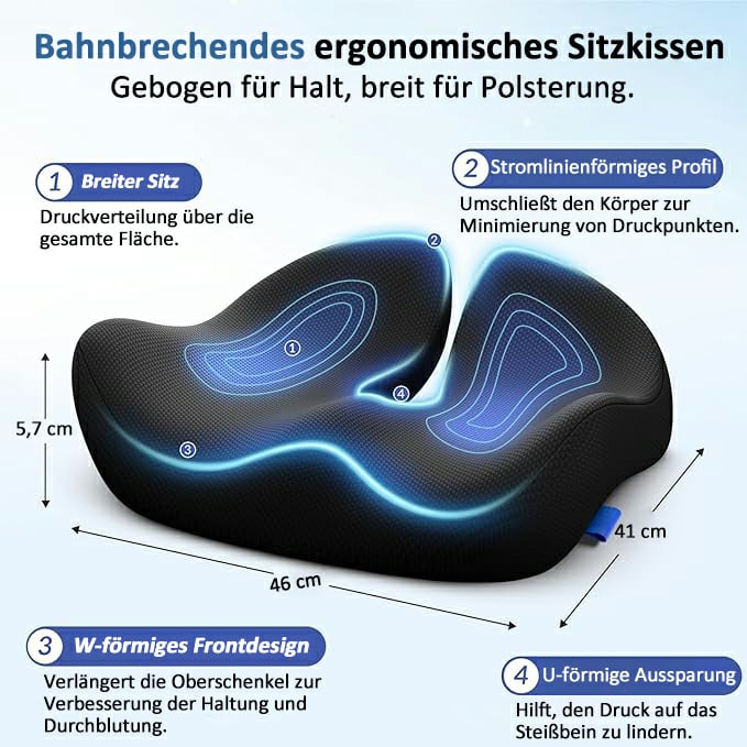 🎁LAST DAY 40％ DISCOUNT🔥Ergonomic seat cushion made from memory foam