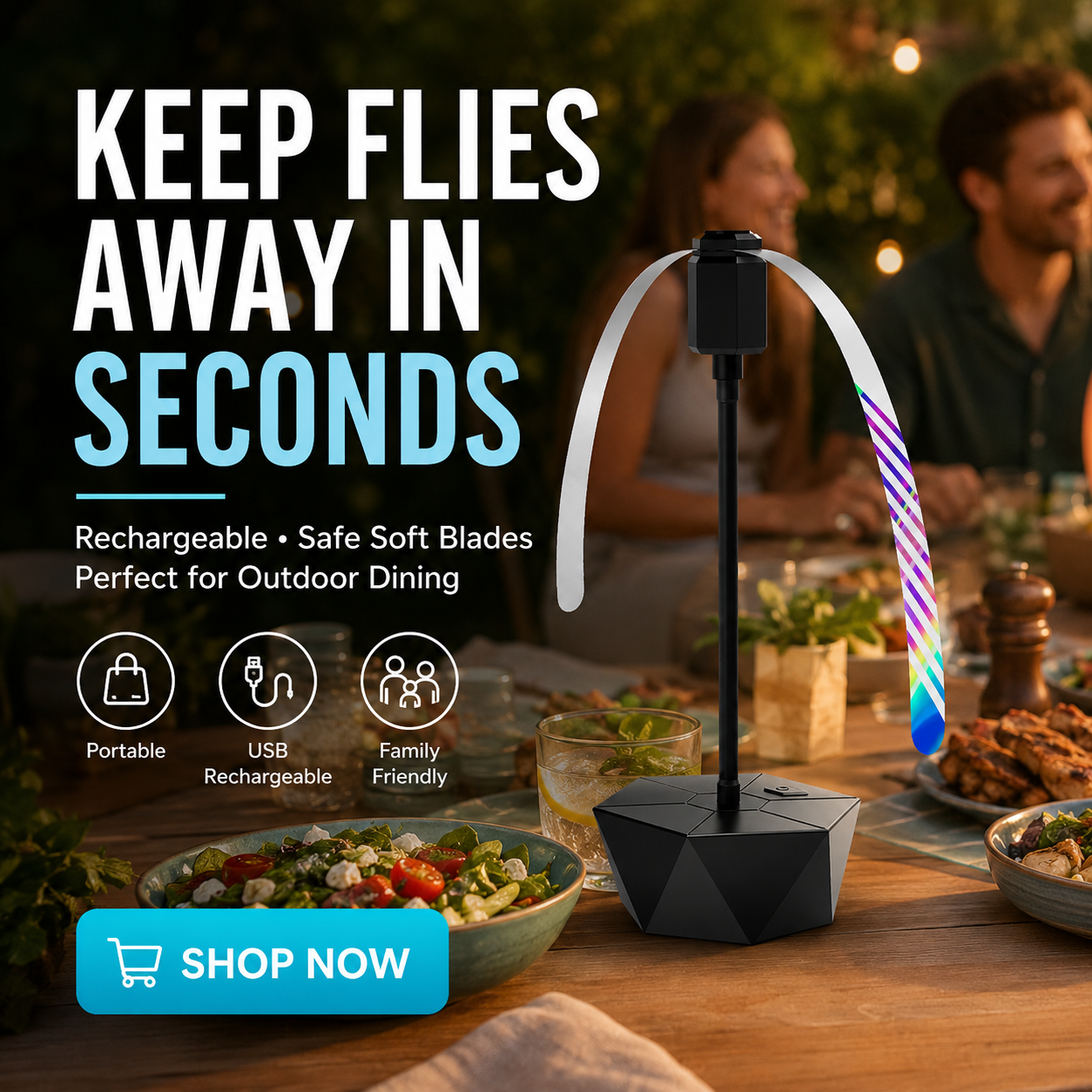 🔥While stocks last 50% discount!🌀Table fan against flies🔇