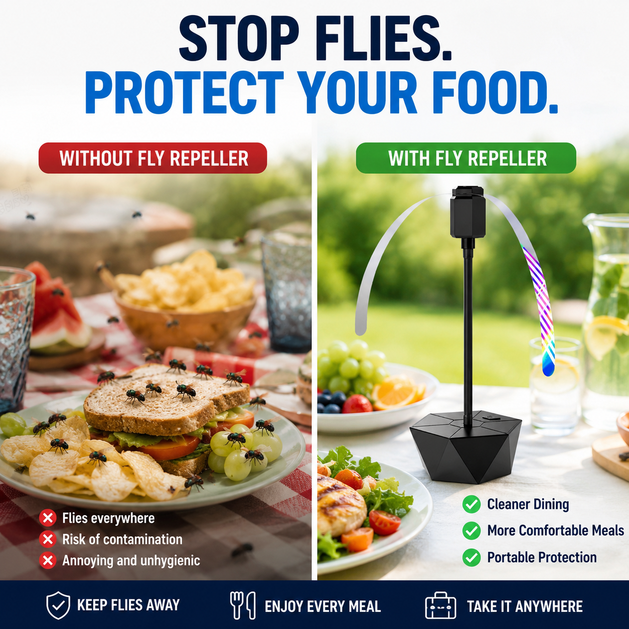 🔥While stocks last 50% discount!🌀Table fan against flies🔇