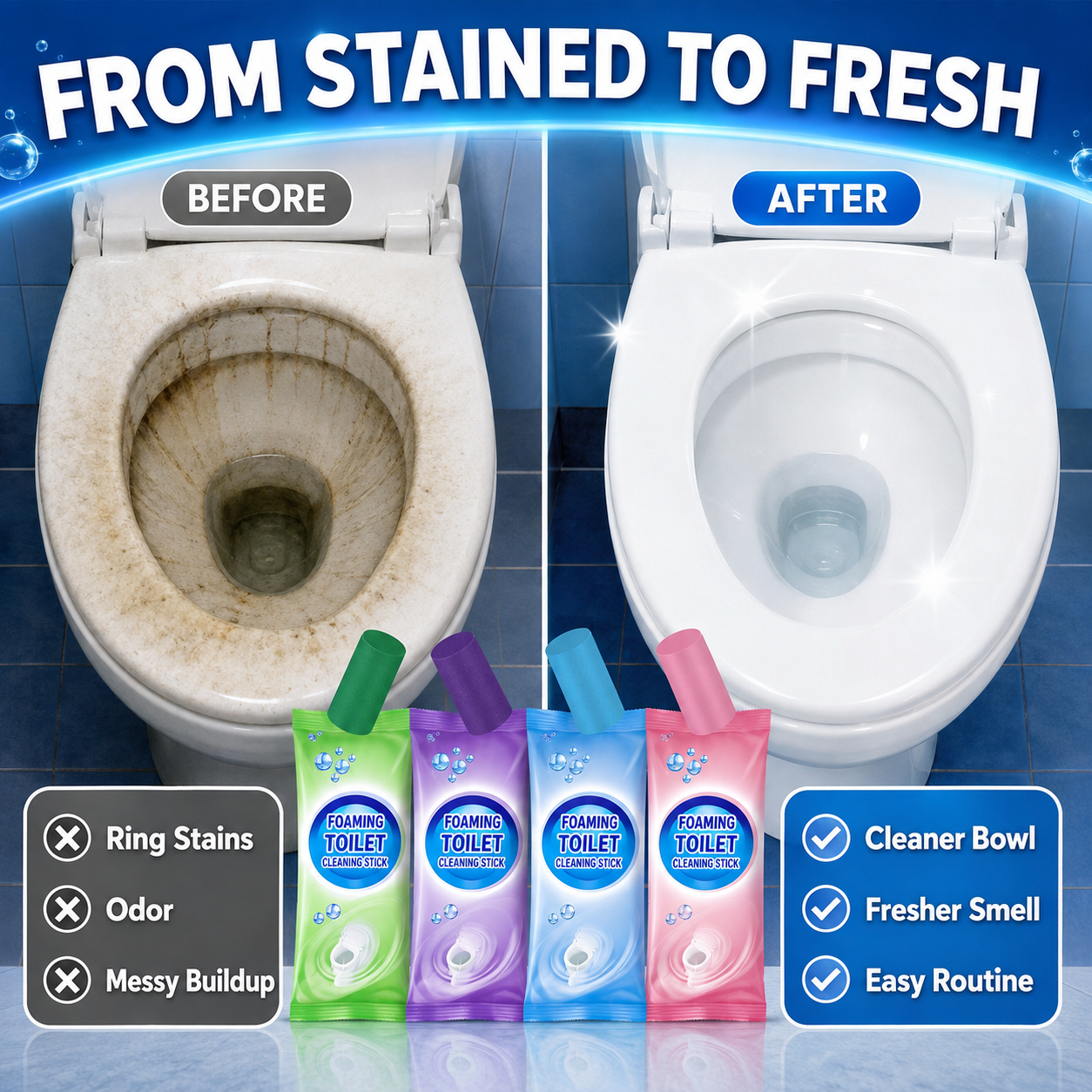 Foaming Toilet Cleaning Block for Bathroom Deep Cleaning