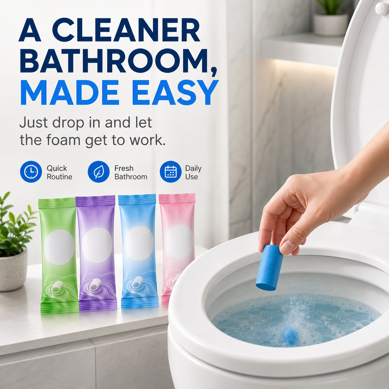 Foaming Toilet Cleaning Block for Bathroom Deep Cleaning