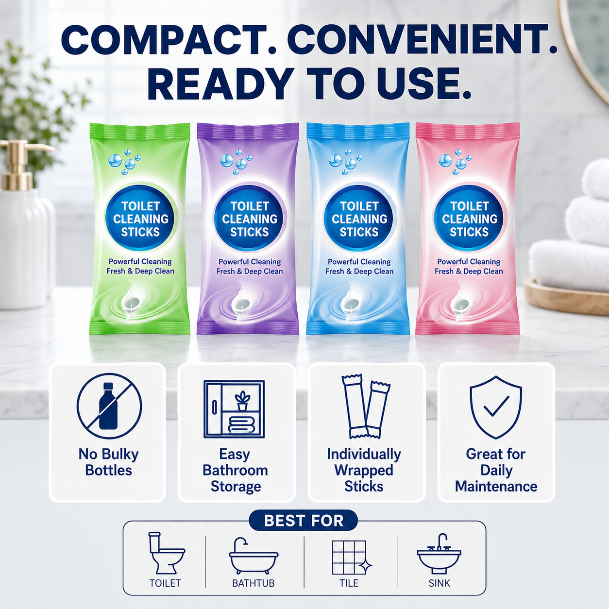 Foaming Toilet Cleaning Block for Bathroom Deep Cleaning