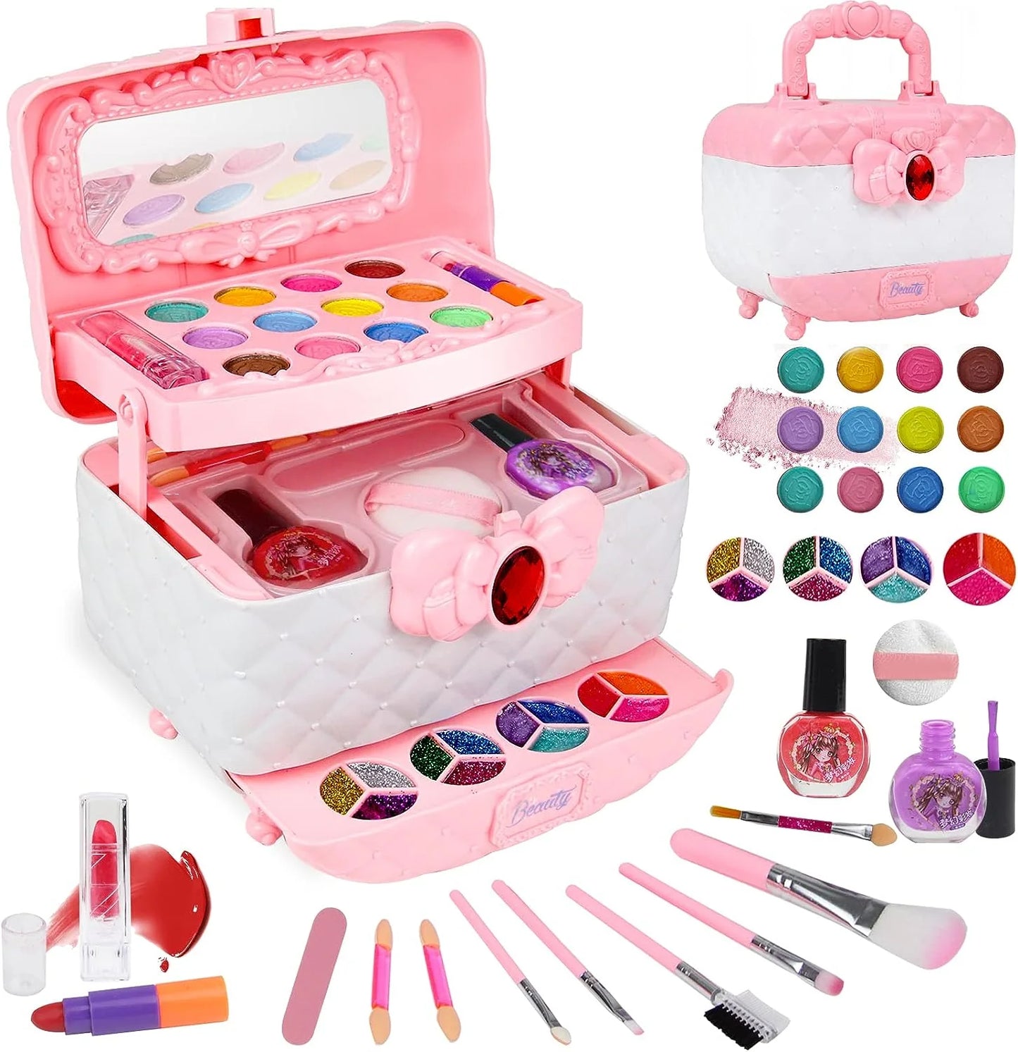 💅[Kids Play Makeup Kit with Case]✨Direct 50% Off -Water-Soluble Safe Cosmetics for Girls, Creative Dress Up Toy!💖💧 Grab It Now or Regret Later!⏰