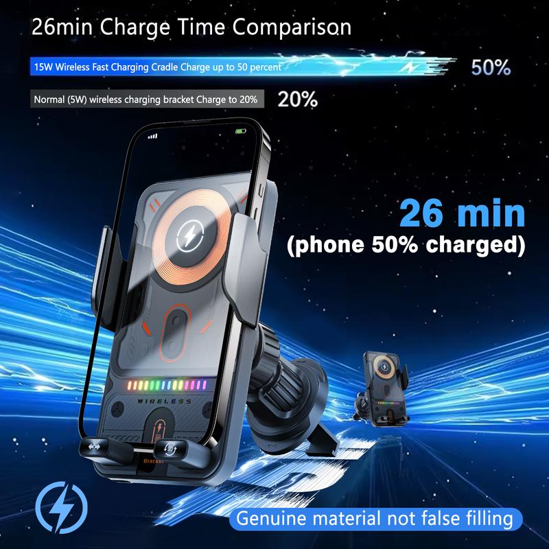 🚗 50% OFF FLASH SALE ! ⚡ Smart 2-in-1 Car Rotating Phone Holder & Wireless Charger – 360° Rotation, Fast Wireless Charging, Stable Anti-Shake 📱