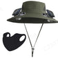 Men’s Sunscreen Fisherman Hat with 2 Detachable Solar Fans