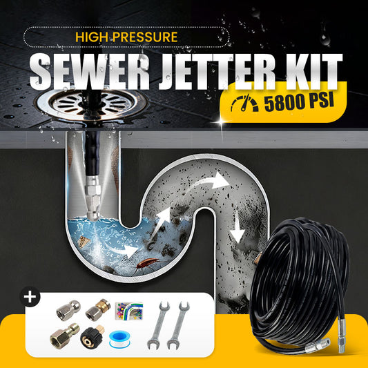 💦 50% OFF INSTANT! 🚿 5800PSI Sewer Jetter Kit - High-Pressure Nozzle & Hose for Clogged Drains/Pipes, Compatible with Most Pressure Washers 🔧📦