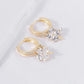 🌸Fashion crystal four-petal flower pearl earrings