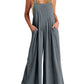 💝Women's sleeveless wide leg jumpsuit with pockets