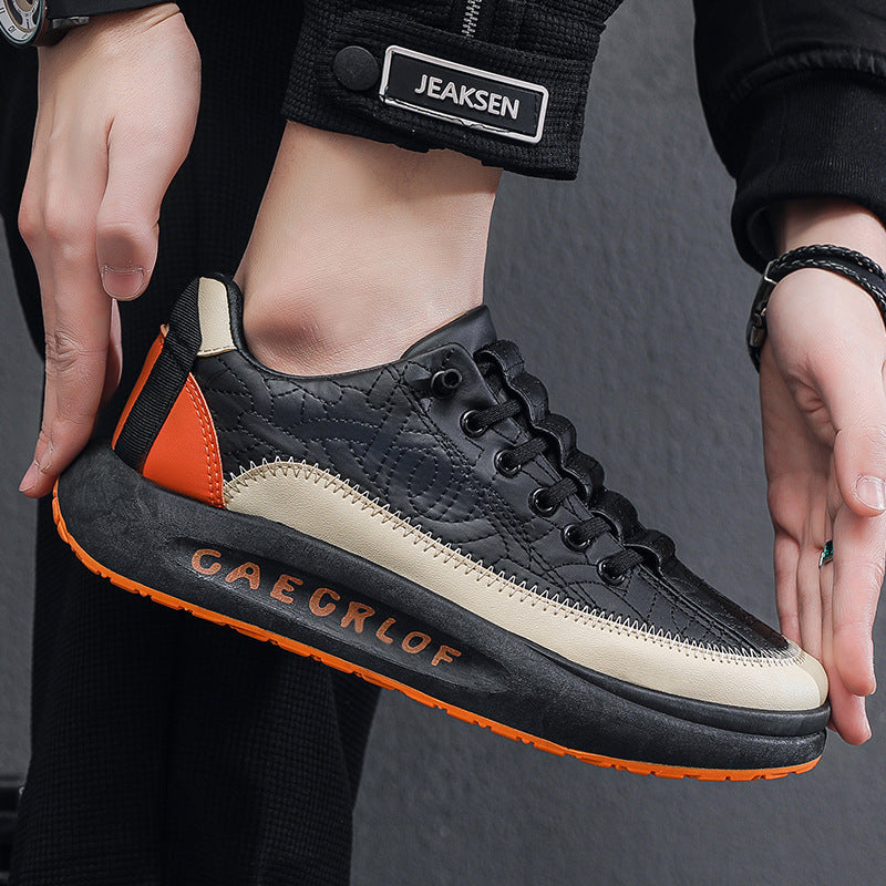 Leather Men's Casual Shoes with Thick Soles——Free Shipping