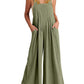 💝Women's sleeveless wide leg jumpsuit with pockets