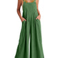 💝Women's sleeveless wide leg jumpsuit with pockets