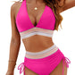 💃Vacation Sale 49% OFF💃Tummy Control Color Block Bikini Set