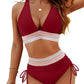 💃Vacation Sale 49% OFF💃Tummy Control Color Block Bikini Set