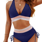 💃Vacation Sale 49% OFF💃Tummy Control Color Block Bikini Set
