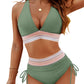 💃Vacation Sale 49% OFF💃Tummy Control Color Block Bikini Set
