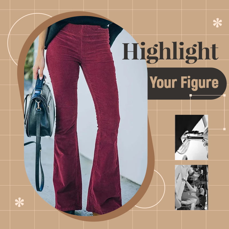 🔥Buy 2 pieces and get free shipping✨High Waist Slim Micro Corduroy Elastic Waist Lounge Pants