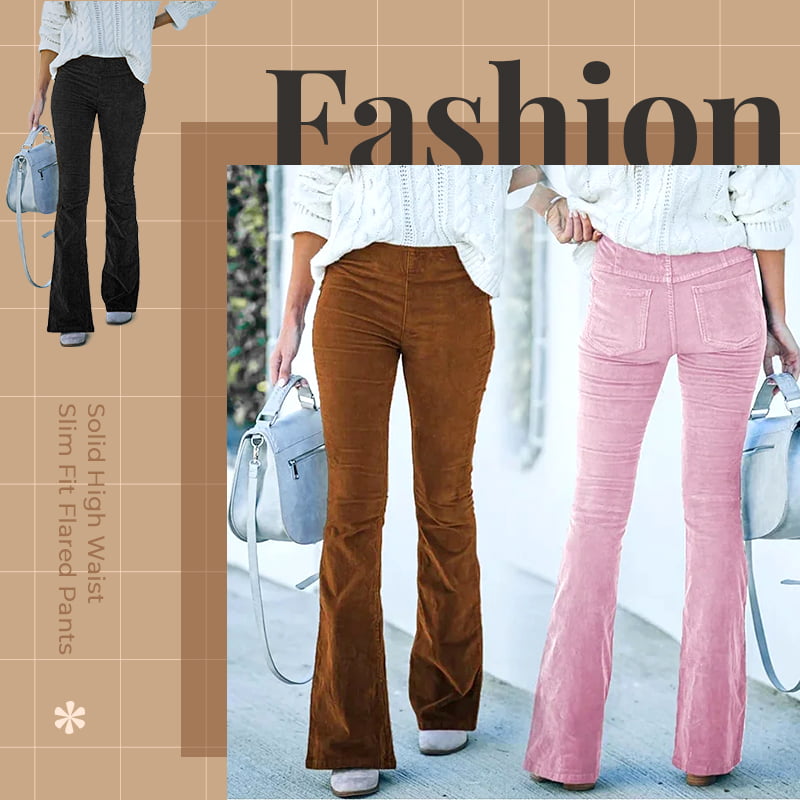 🔥Buy 2 pieces and get free shipping✨High Waist Slim Micro Corduroy Elastic Waist Lounge Pants