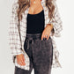 Women's Mineral Washed Button Down Plaid Shirt