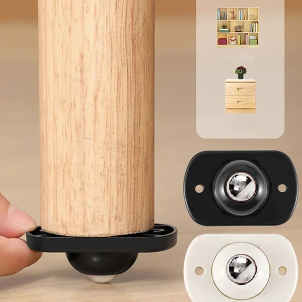 Move Anything Instantly! No-Lift 360° Stick-On Furniture Wheels