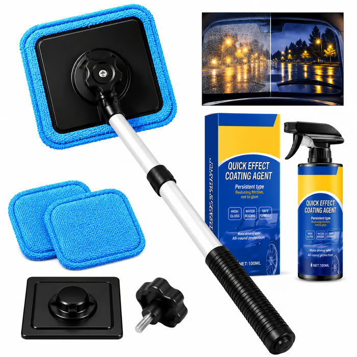 Dual Magnetic Car Window Cleaner | Streak-Free Cleaning Kit for Car Glass