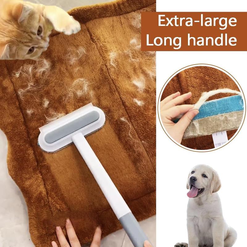 🐾50% OFF NOW! 4‑in‑1 Pet Hair Removal Tool‑ Long Handle Multi‑Function Pet Hair Remover Brush, Efficient Fur Cleaner for Carpets, Couches, Beds & Furniture