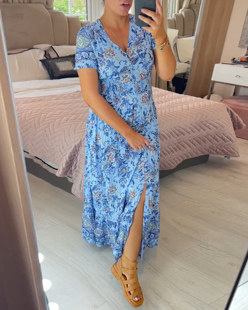 💃Hot Sale 49% OFF🔥 Floral Print V-neck Dress