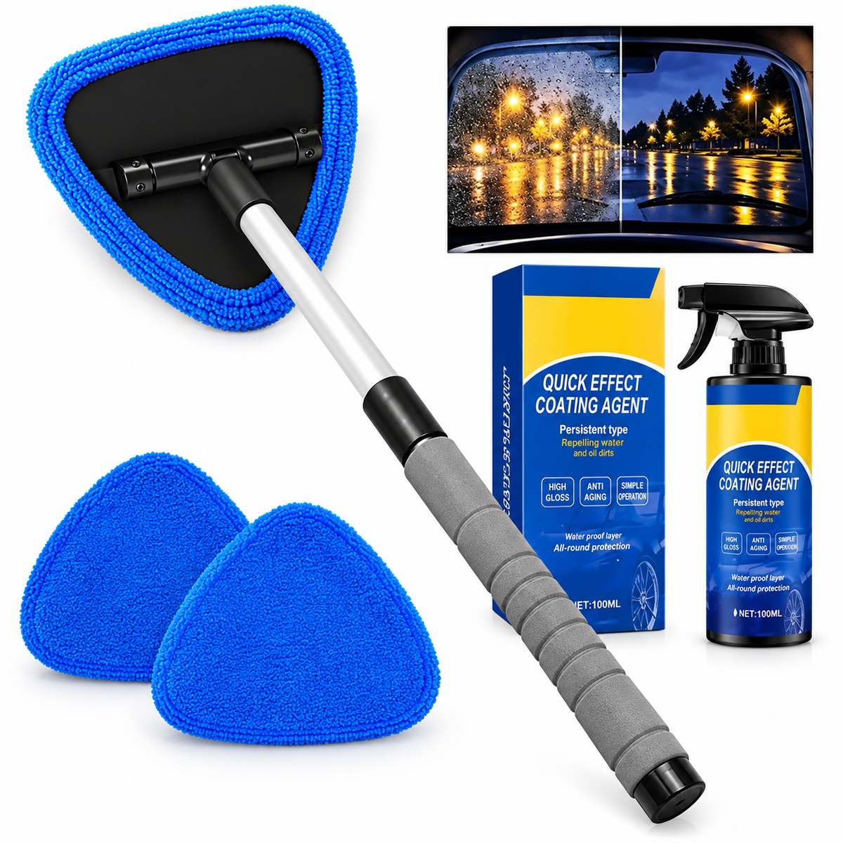 🥳2026 HOT SALE🥳💞50K+ SOLD! 🚗🧽 50% OFF! Dual Magnetic Car Window Cleaner | Streak-Free Cleaning Kit for Car Glass 🛡️💪