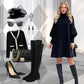 🎁💓2025 New Design 50% OFF🍁Women's Plus Size Lantern Sleeve Stand Collar Dress