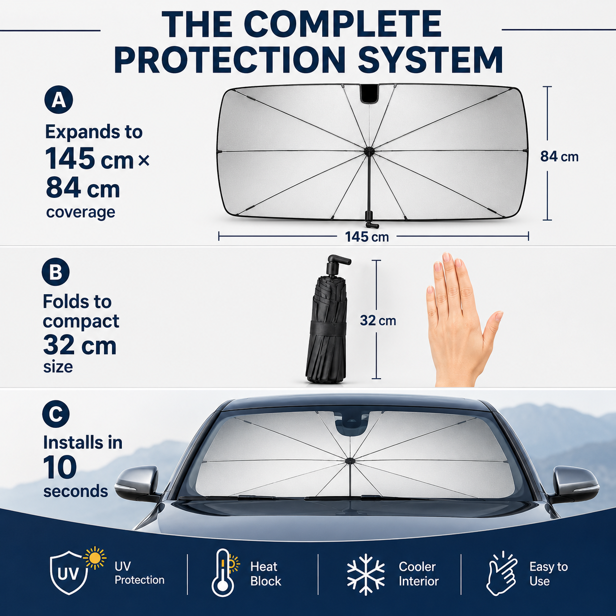 Car Windshield Sunshade - Foldable Car Sunshade (Thermal Insulation)