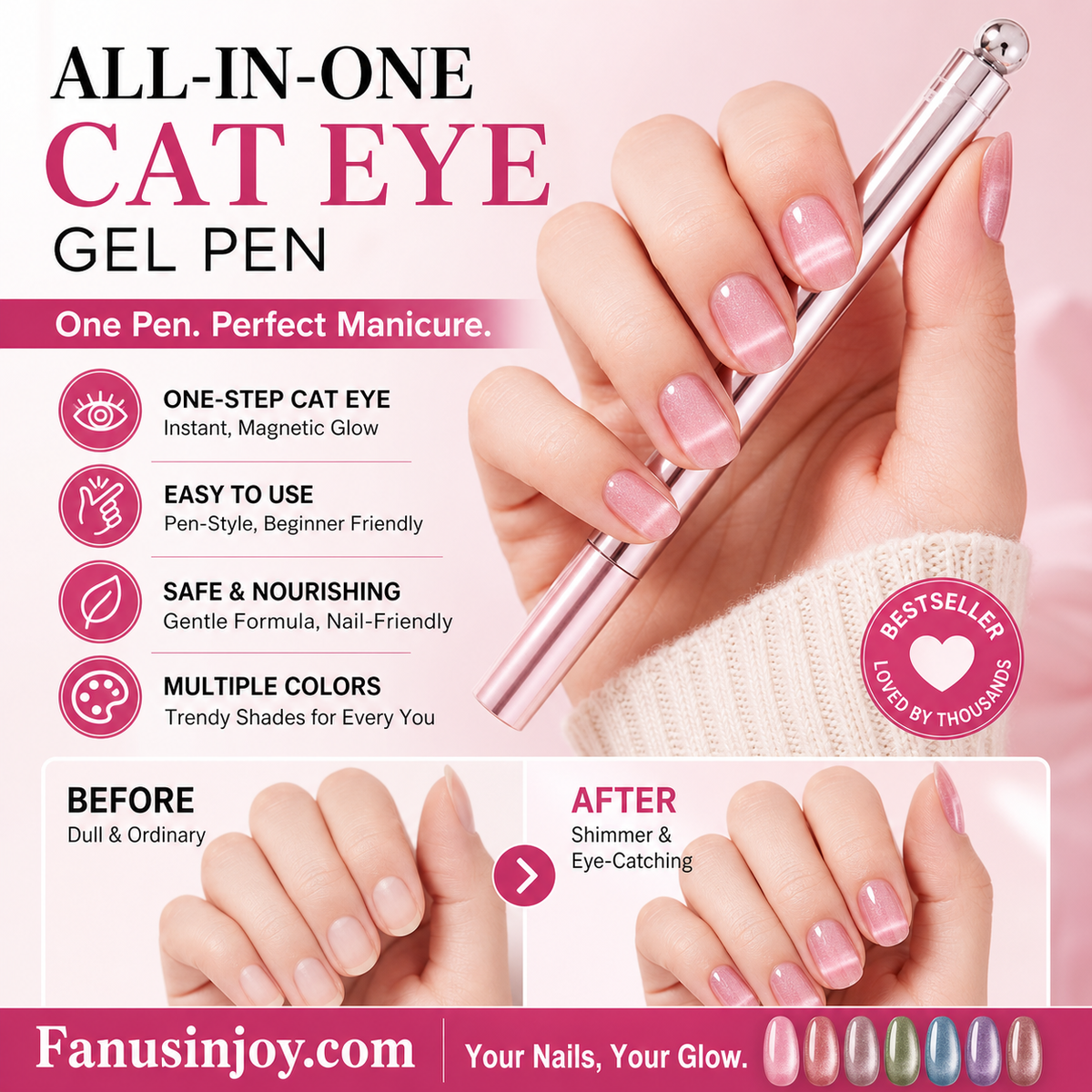 💅All-in-One Cat Eye Nail Gel Pen