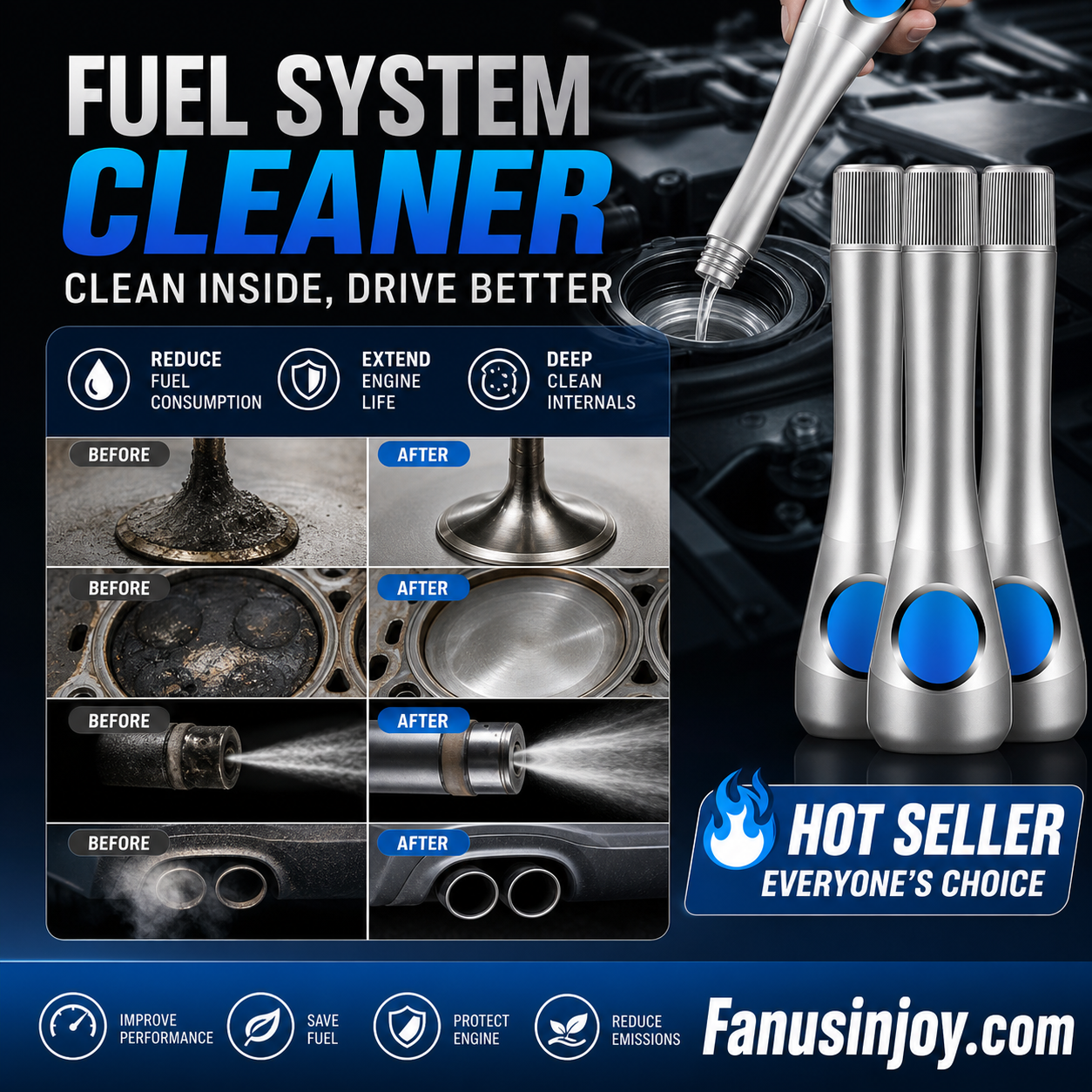 🔥Limited-time factory direct deal for car parts! 🚗Protect your car from the inside! 🛠️Engine Cleaning Booster Fuel Treatment