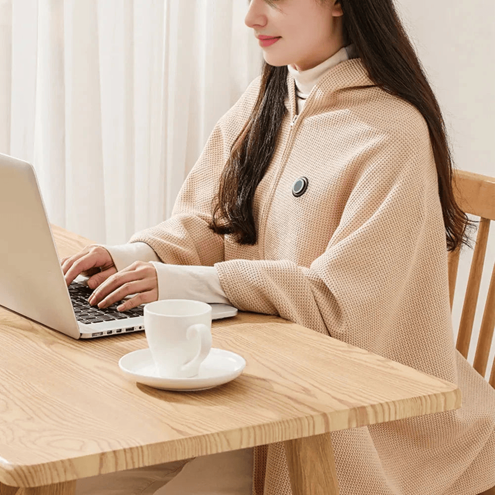 🔥 Half-Price Offer & Last Day 🧣 Portable Electric Heated Blanket Shawl – 15s Fast Heat, 3 Temperatures, USB 🔥 Wearable, Non-Slip, Lightweight,Hands-Free Warmth for Office, Home & Travel 🛋️
