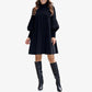 🎁💓2025 New Design 50% OFF🍁Women's Plus Size Lantern Sleeve Stand Collar Dress