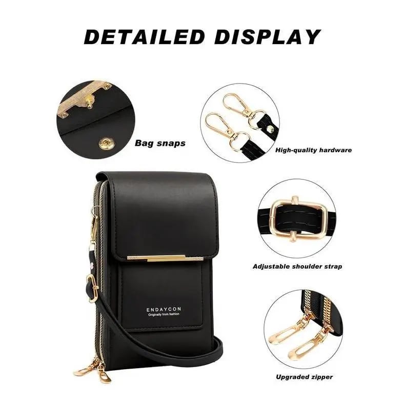 🥳2026 HOT SALE🥳💞50K+ SOLD! 👛📱Women‘s Touchscreen Crossbody Phone Wallet – Answer calls & text without opening. Fits phones up to 6.5″, water‑resistant & lightweight – hands‑free summer style! 🌸✨