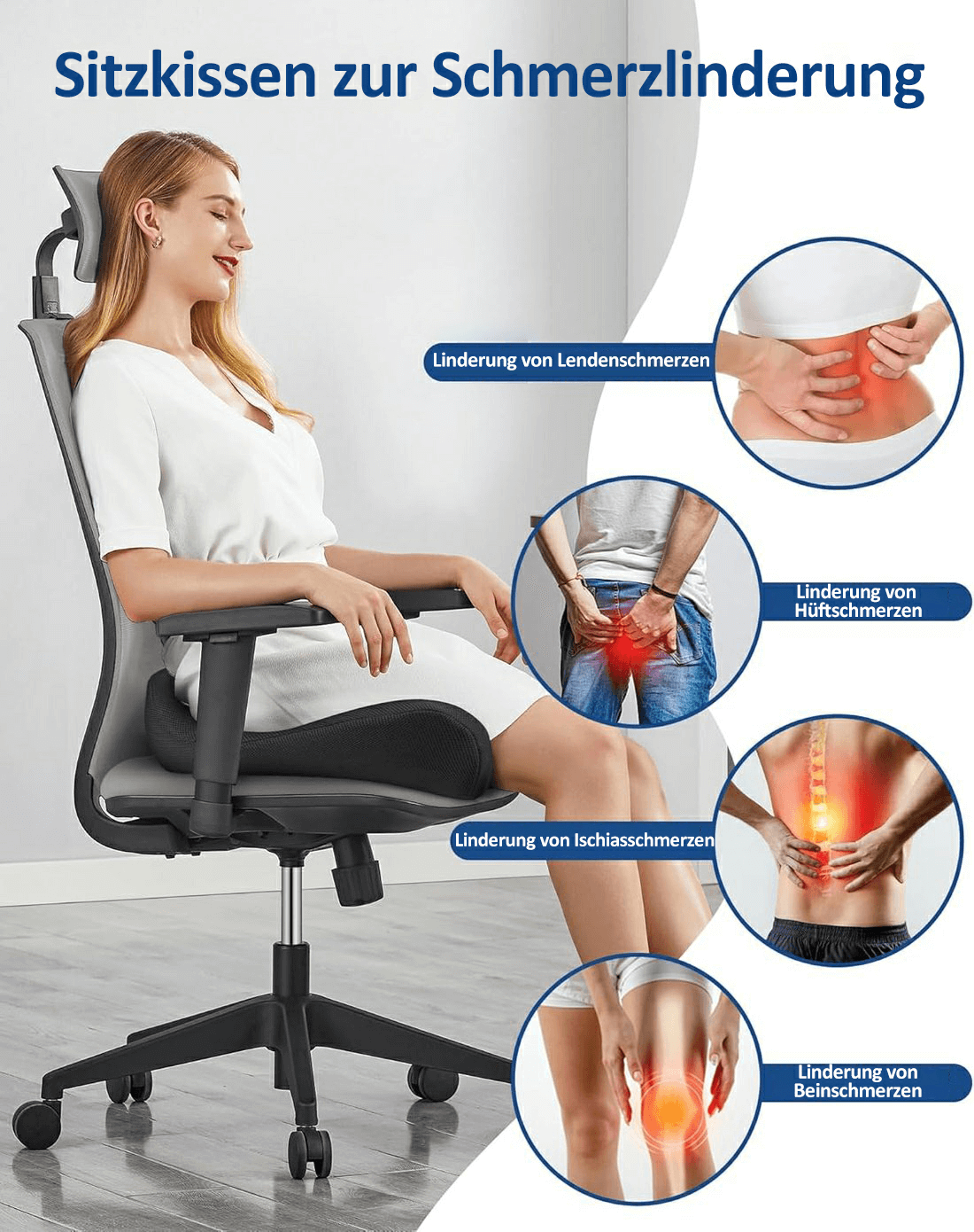🎁LAST DAY 40％ DISCOUNT🔥Ergonomic seat cushion made from memory foam