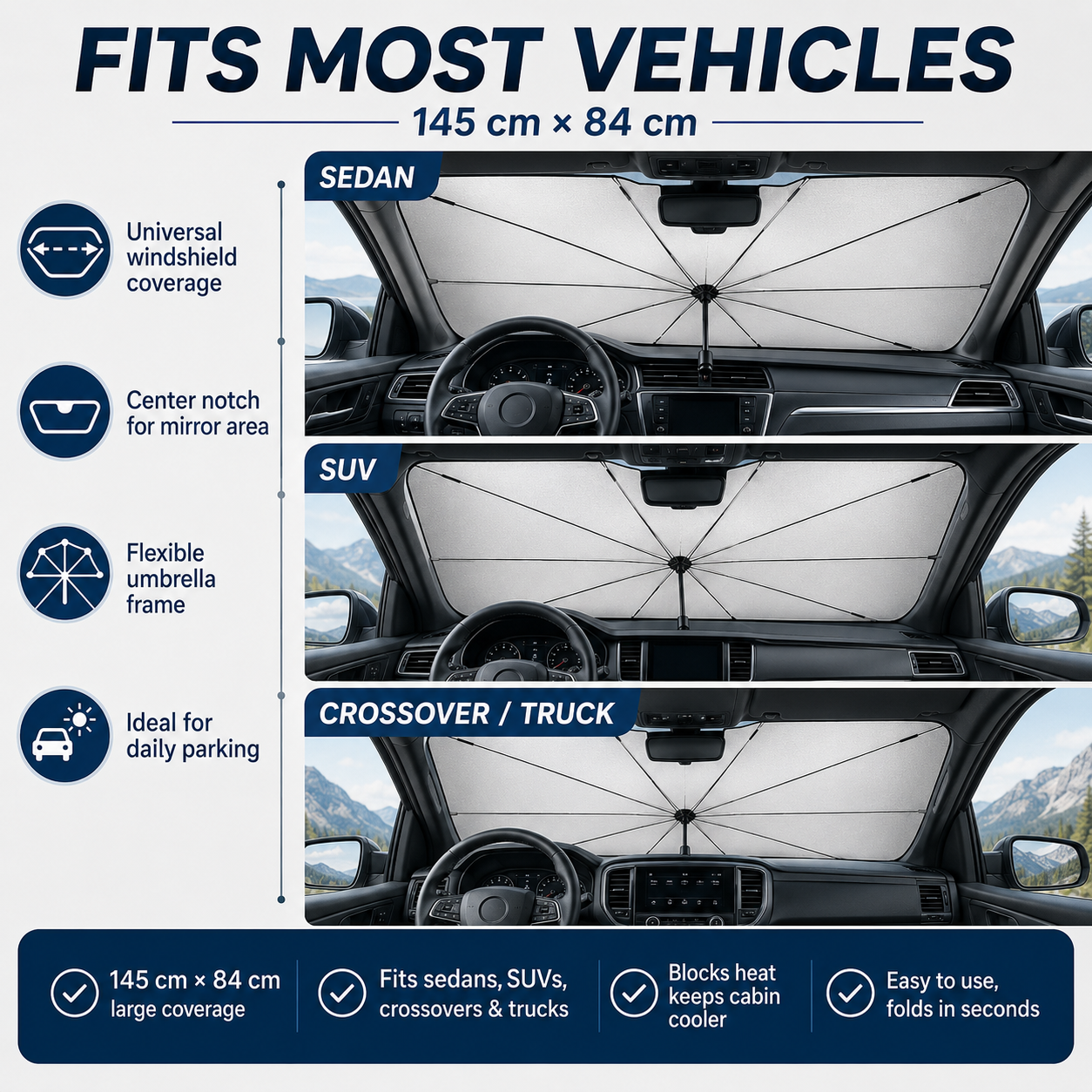 Car Windshield Sunshade - Foldable Car Sunshade (Thermal Insulation)